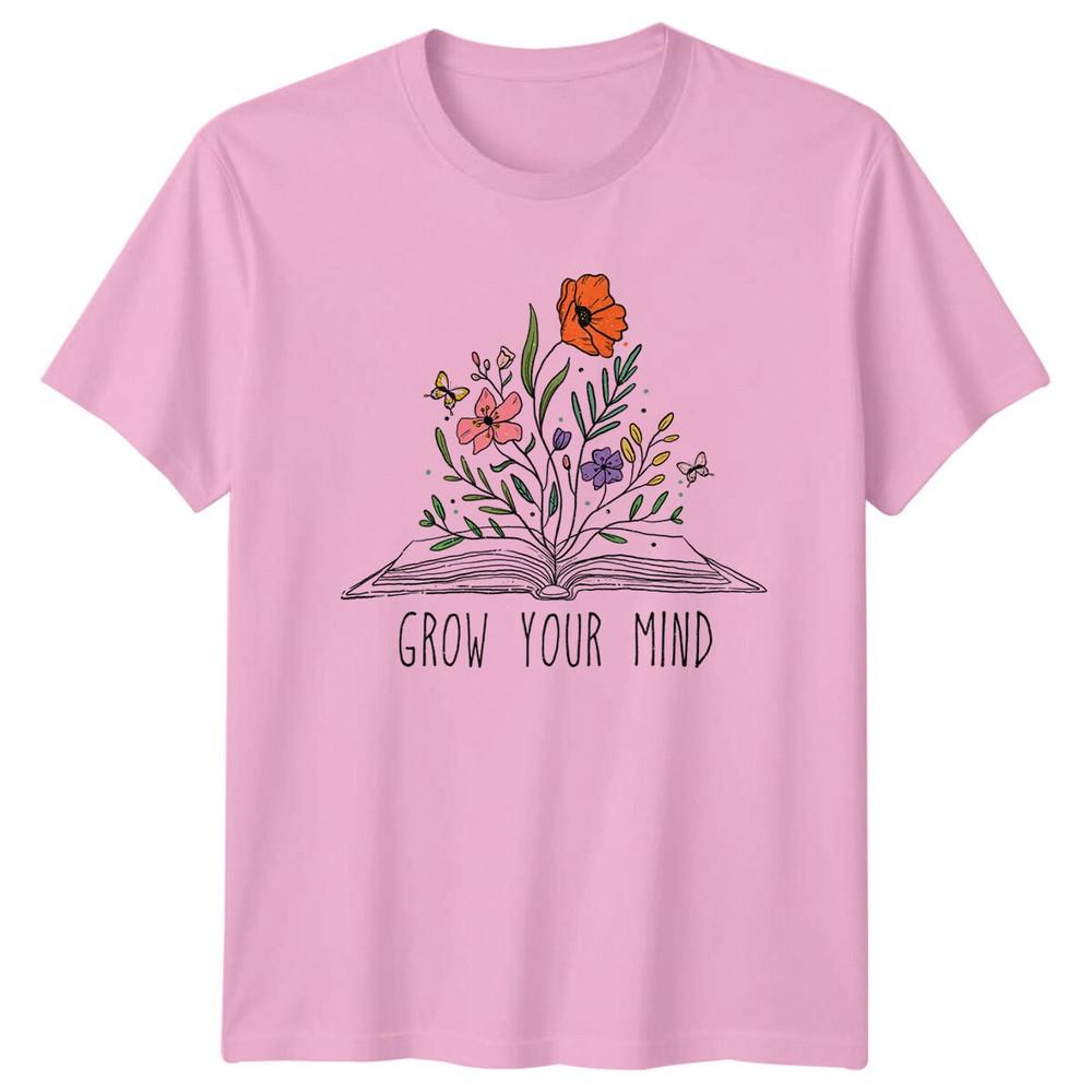 Grow Your Mind Floral Book Nature Lovers Graphic TShirt