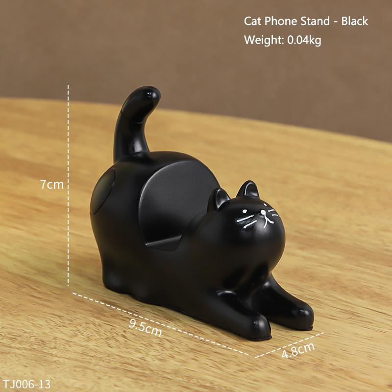 Creative Cat Phone Stand Cute Cat Model Phone Storage Rack Home Office Desktop Decoration Ornament Birthday Gift