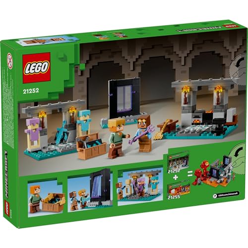 LEGO Minecraft Armory Toy - Birthday Present - Building Blocks - Boys, Girls, Children (Ages 7, 8, 9) - Elementary School Students - Minecraft Goods -