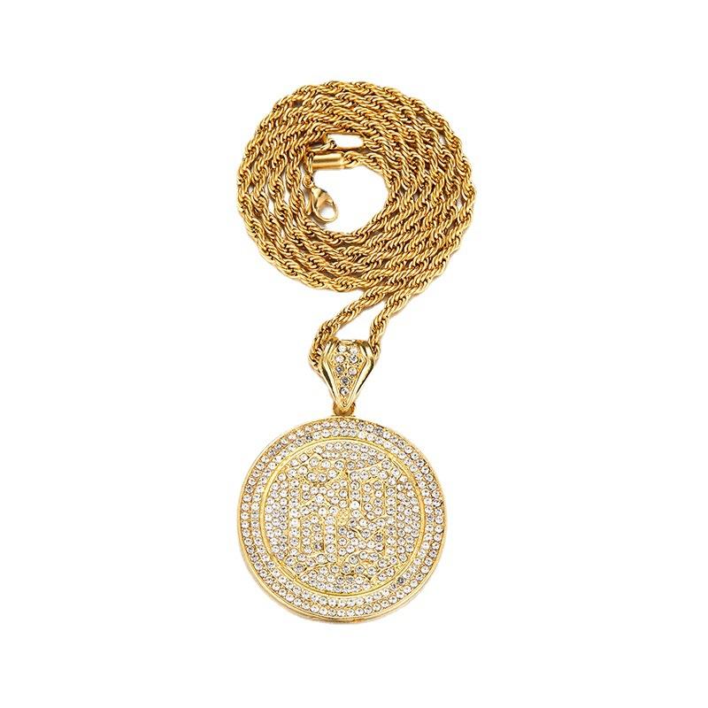 

POMOiii Европа и США Новая круглая подвеска в стиле хип-хоп, полная бриллиантов, цифровые 69 аксессуаров для подвесок