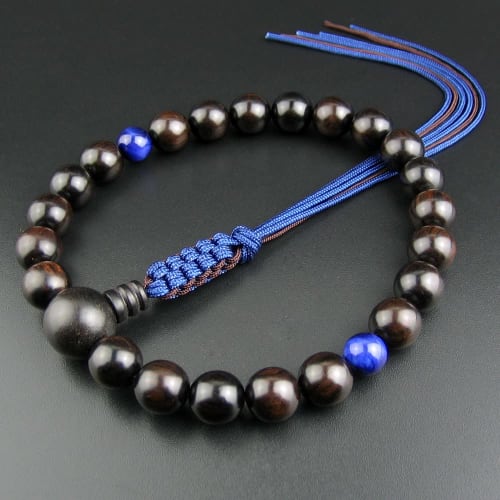 WONDERFUL LOTUS Myorenka (Myorenka) Buddhist Prayer Beads for Men, Jodo Shinshu Buddhist Prayer Beads, 22 Beads, Ebony, Two-Color Tassel, Buddhist Alt