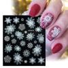 5D Nail Art Decals Decoration Self Adhesive Nail Art Stickers Manicure Design White Snow Sticker for Nail Design Merry Christmas