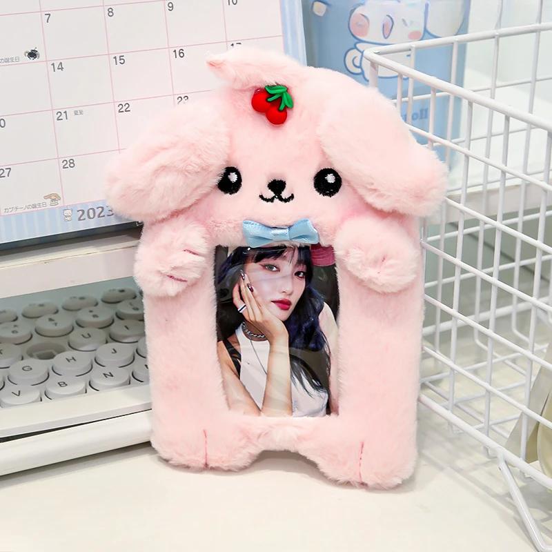 Süßer Welpen Plüsch Kartenhalter Tier Serie 3 Zoll Kpop Fotokarten Hüllen Flauschiger Koala Fotokartenhalter für Damen Karten Display