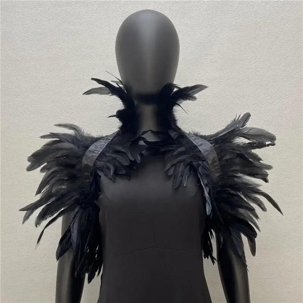 Gothic Style Feather Fake Collar Natural Feather Cape Party Holiday Dress Up Cosplay Costumes