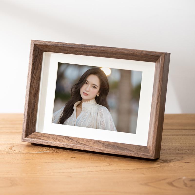 Hollow Wooden Photo Frame - 6x8, 10x12, A4 Sizes - Nordic Style Table Stand & Wall Hanging