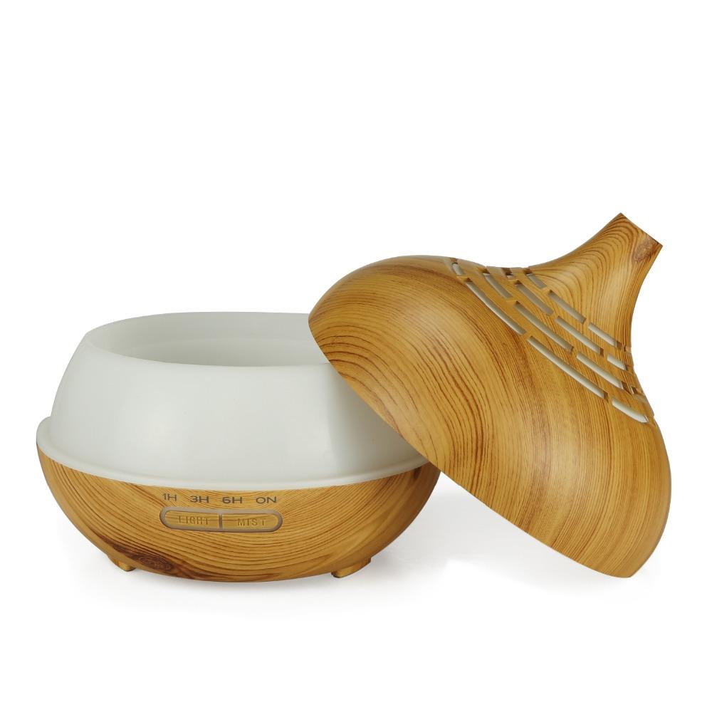 400 ml Aromatyczny Dyfuzor Olejków Eterycznych Ziarno Drewna Pusty Ultradźwiękowy Nawilżacz Powietrza Z 7 Kolorowym Kojącym Światłem Do Domu Sypialni Joga