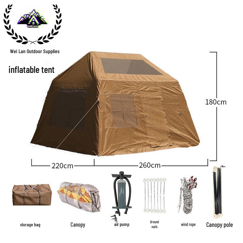Inflatable One-Piece Tent: Windproof & Rainproof, Portable Oxford Cloth for Outdoor Camping