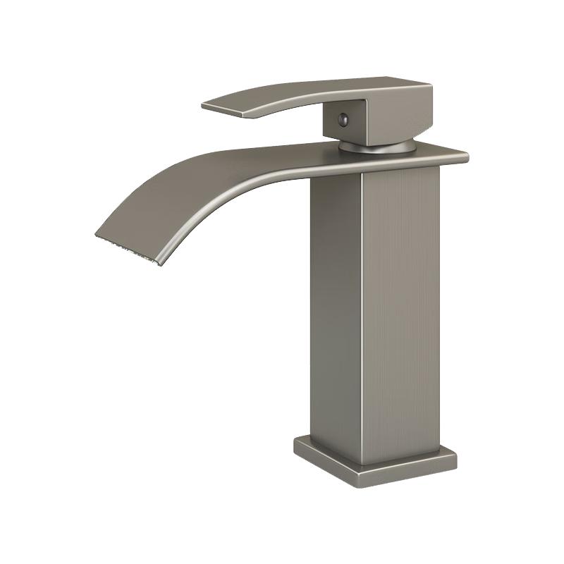 Gunmetal Grey Stainless Steel Waterfall Basin Faucet