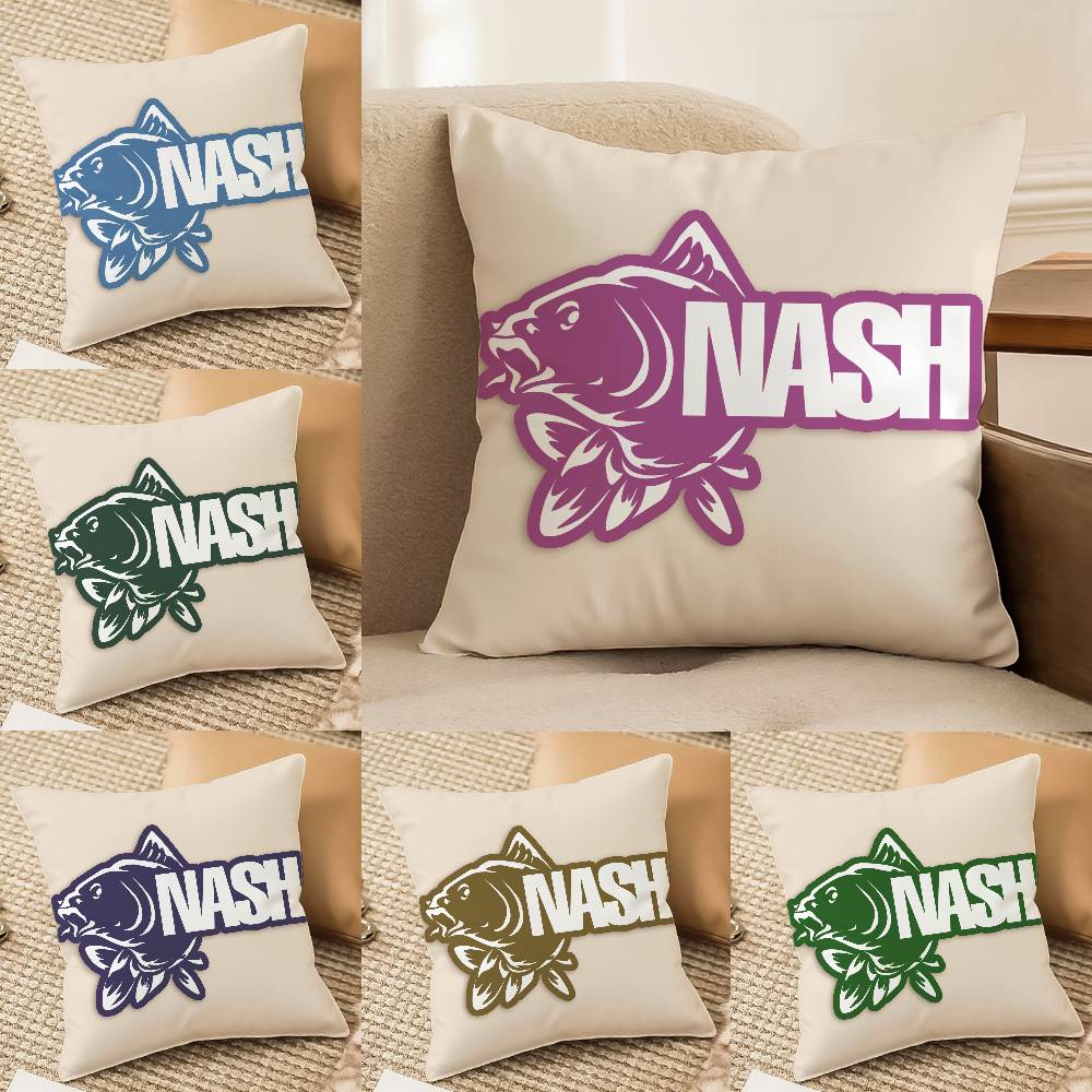 Classic Outdoor Field Fishing Prints Nash Pillow Case Comfort Sofa Bed Silky Elegant Invisible Zipper Decorative Cushion Cover