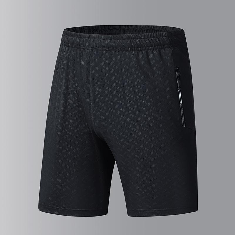 

Повседневные шорты, мужские пляжные свободные брюки, мужские тонкие летние брюки из ледяного шелка, спортивные брюки L чёрный