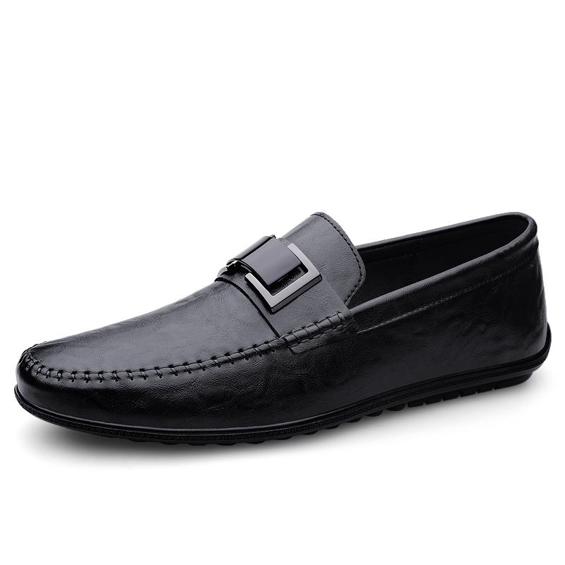 Genuine Leather Mens Loafers Mocasines Leisure Walk Casual Shoes for Men Slip on Formal Business Shoes Comfy Male Driving Flats