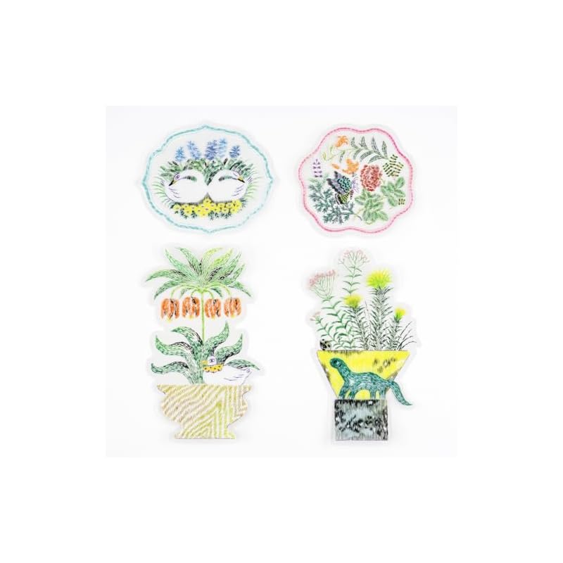 Hobonichi Techo Iyo Okumi/Transparenter Stickerei-Aufkleber-Set Mein Garten Planer Zubehör