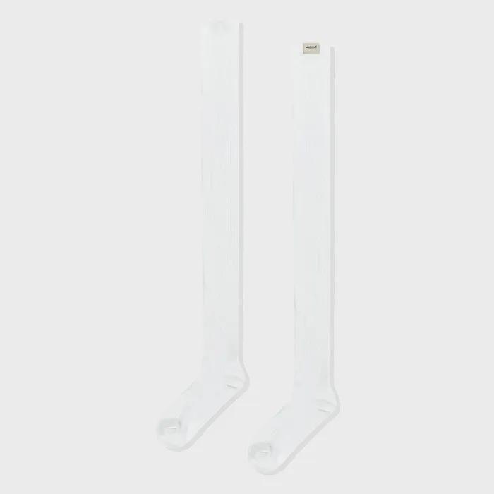 W OVER KNEE LONG SOCKS white