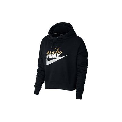 Lässiges Fleece-Kapuzensweatshirt Damen Sweatshirts Schwarz AJ0097-010
