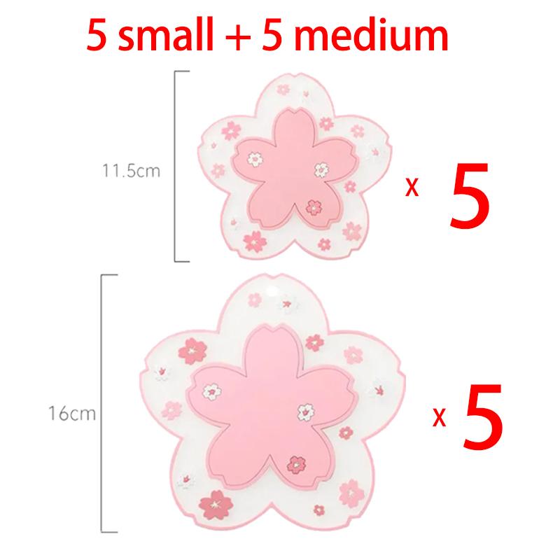Kawaii pink colour Blossom Silicone Coasters Style Sakura Coffee Cup posavasos Sakura Insulated TableMat Tea Cup Home Decor Gift