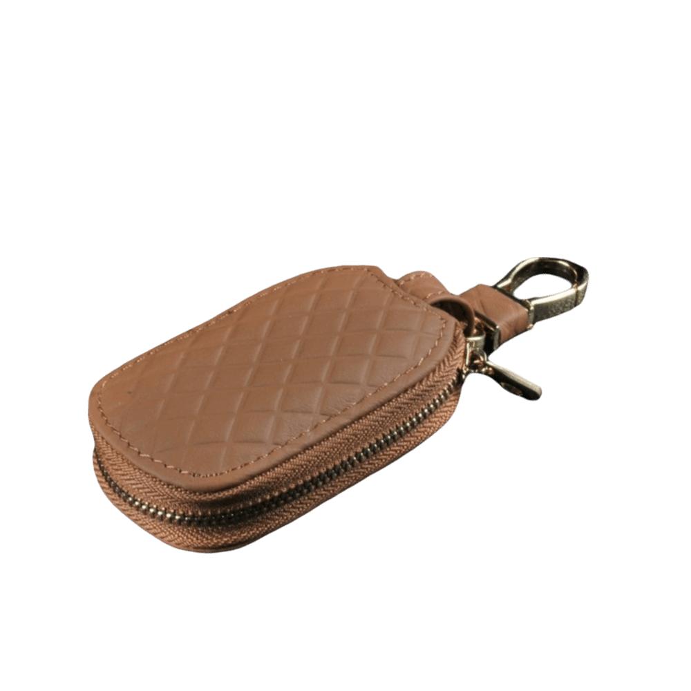 Zipper Key Pouch Leather Keys Organizer Durable Car Key Case