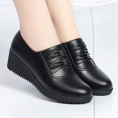 Autumn Winter Women Shoes Genuine Leather Casual Wedge Shoe Round Toe Comfort Walking Shoes Women Platform Shoes Large Size35-43