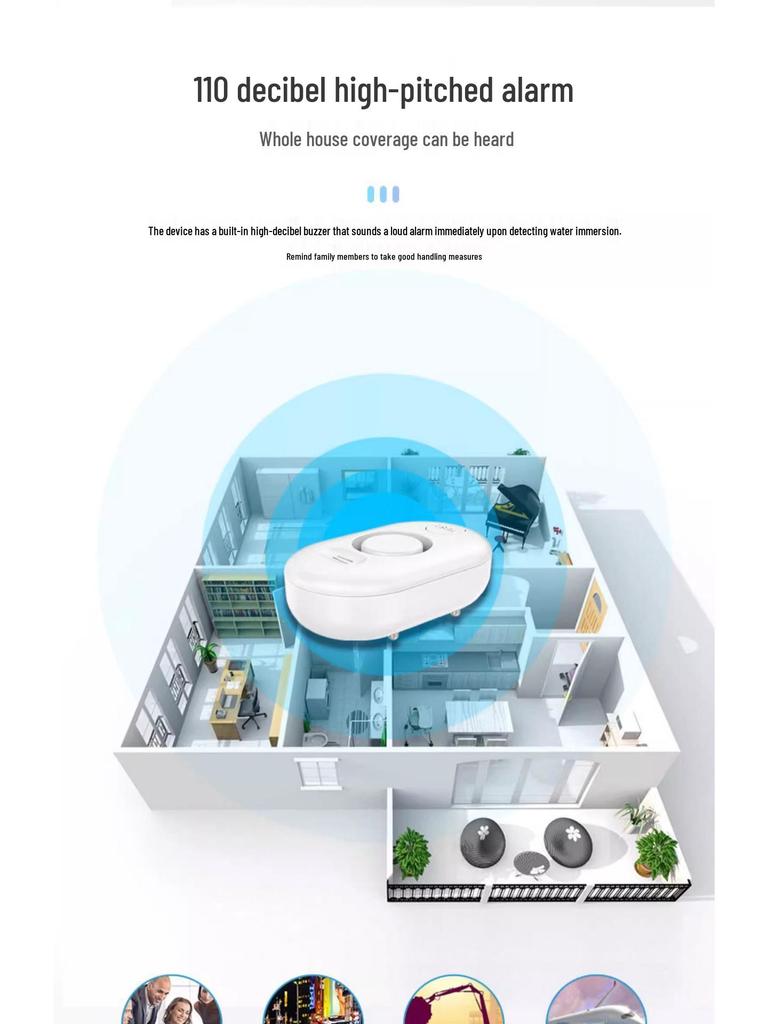 WiFi Water Leak Detector Alarm - Tuya Smart Sensor with Mobile Alerts