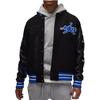 Striped Single-Breasted Baseball Collar Long Sleeve Jacket Men Jackets Black FQ5440-010