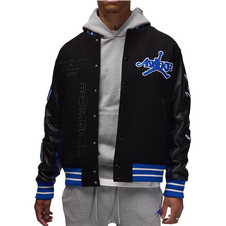 

Куртка Jordan Striped Single-Breastball Collar с длинным рукавом Мужская куртка черного цвета FQ5440-010 XL