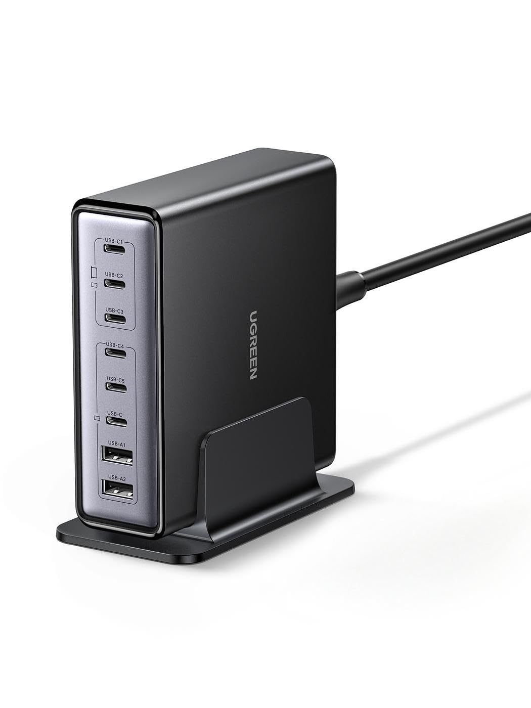 

UGREEN 200W Desktop Fast Single Port Up to High Output and 2 PPS Compatible with iPhone and Other PSE Technical Standards Metal Base Included 8-Port