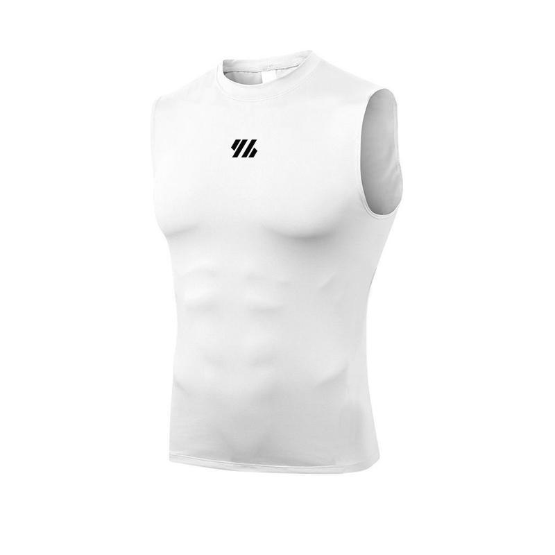 

Muscleguys New Running Vest Gym Training Tank Top Men s Sports T-shirt Summer Thin Breathable Fitness Quick Drying Tight Sleeveless Tops XXL белый