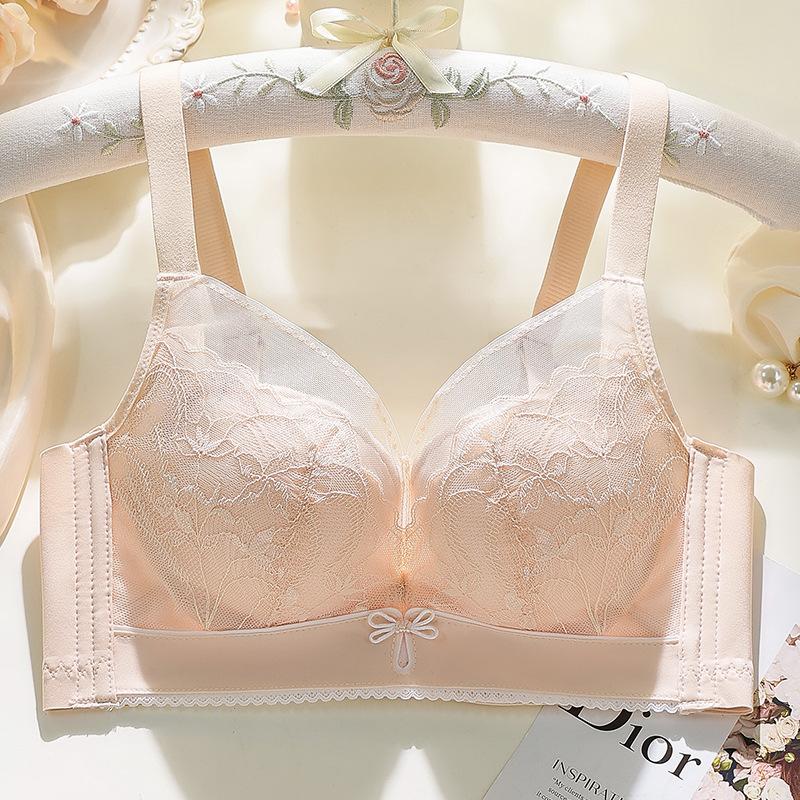 

Собирающий бюстгальтер для женщин Легкий и дышащий Кружевной Регулируемый бюстгальтер Сексуальный бюстгальтер пуш-ап 40/90B бежевый