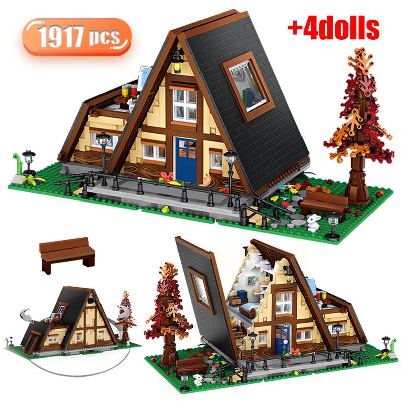 

1037pcs LOZ City Mini Town Wooden Villa Building Blocks DIY Friends House MOC Architecture Bricks Toys for Children Gift