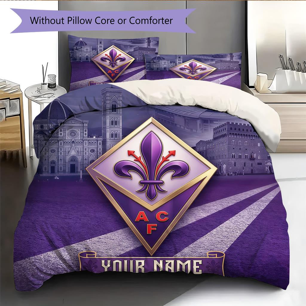 Custom Name ACF Fiorentina Pattern Bedding Quilt Set Home Decoration Gift (1 * Duvet Cover + 2 * Pillowcase Without Core)