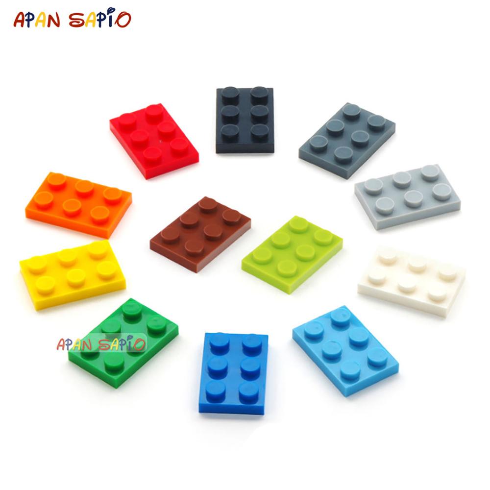 50pcs DIY Building Blocks Thin Figures Bricks 2x3 Dots 12Color Educational Creative Size Compatible With 3021 Toys for Children