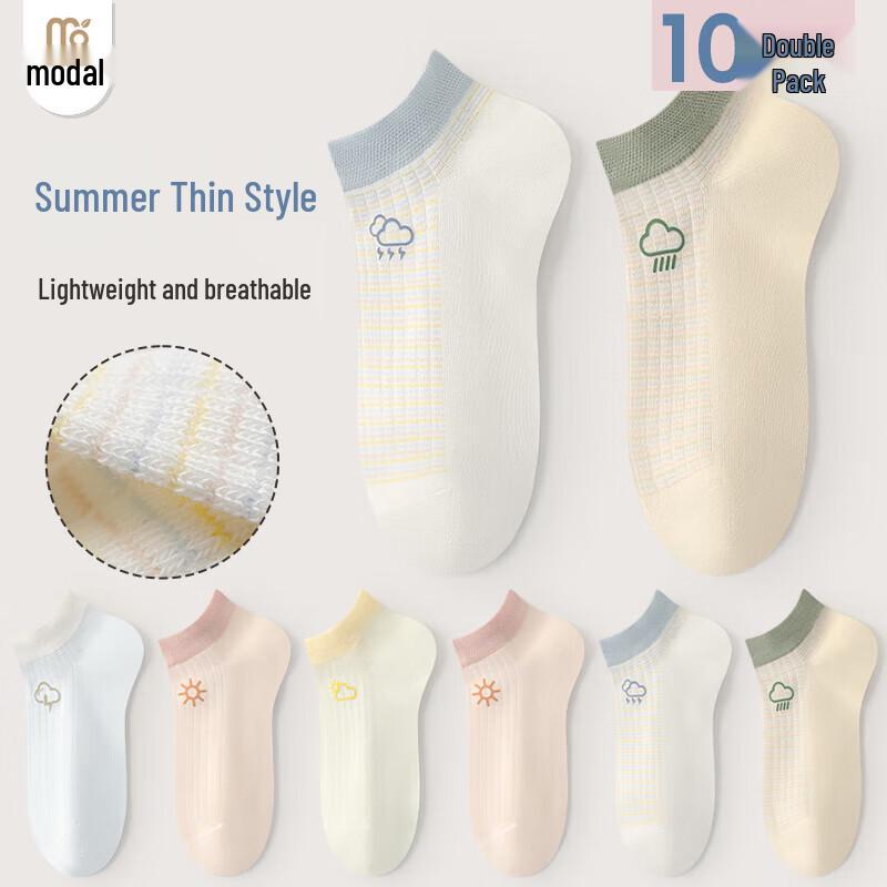 Women s 10-Pair Ultra-Thin Breathable Low-Cut Socks One Size