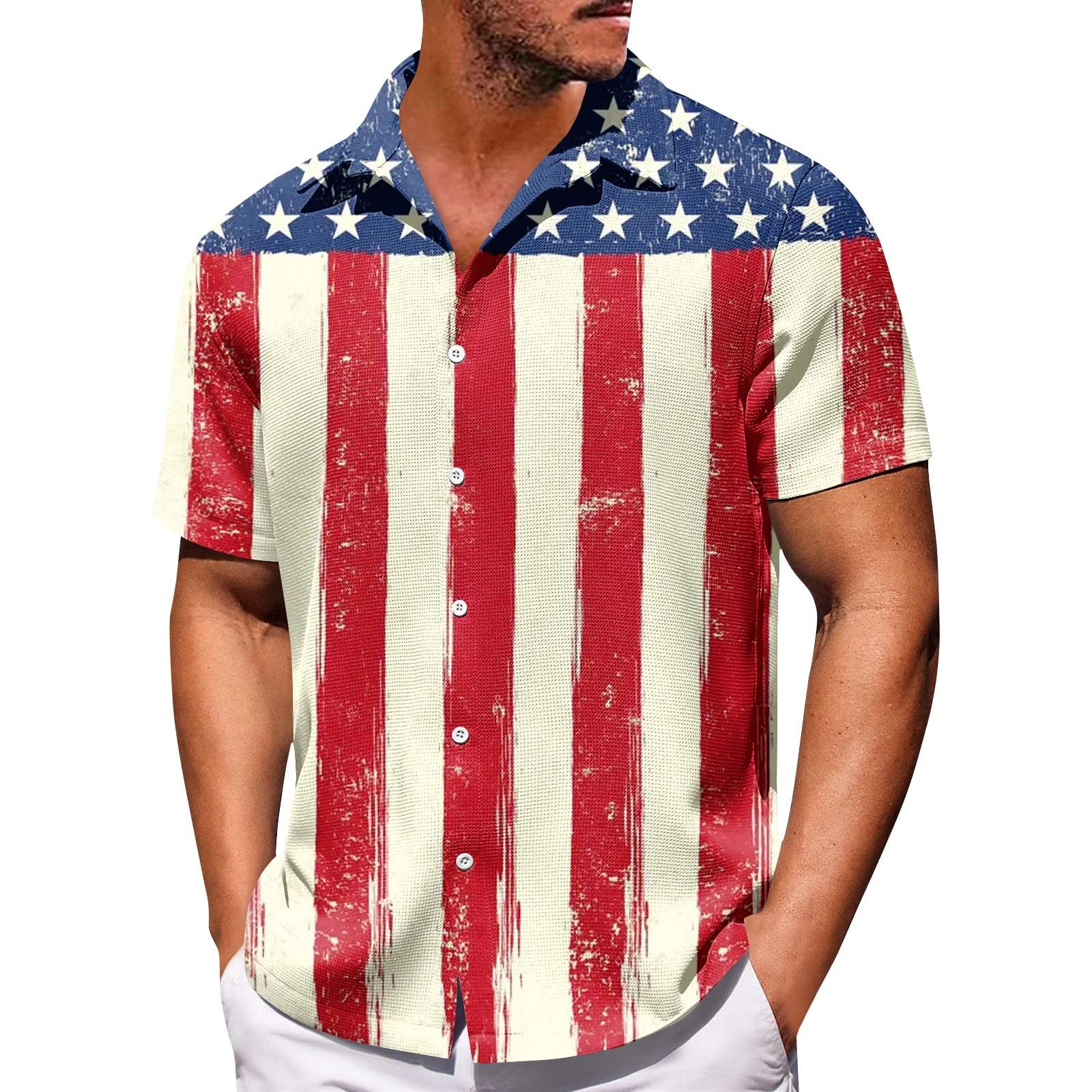 

Мужские рубашки с короткими рукавами и пуговицами на День независимости. Мужские повседневные модные рубашки с короткими рукавами. XL хаки