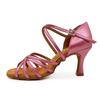 Modne Damskie Buty do Tańca Towarzyskiego Balowego Latin Tango Walc Cha Cha PU Obcas Wysoki 8CM