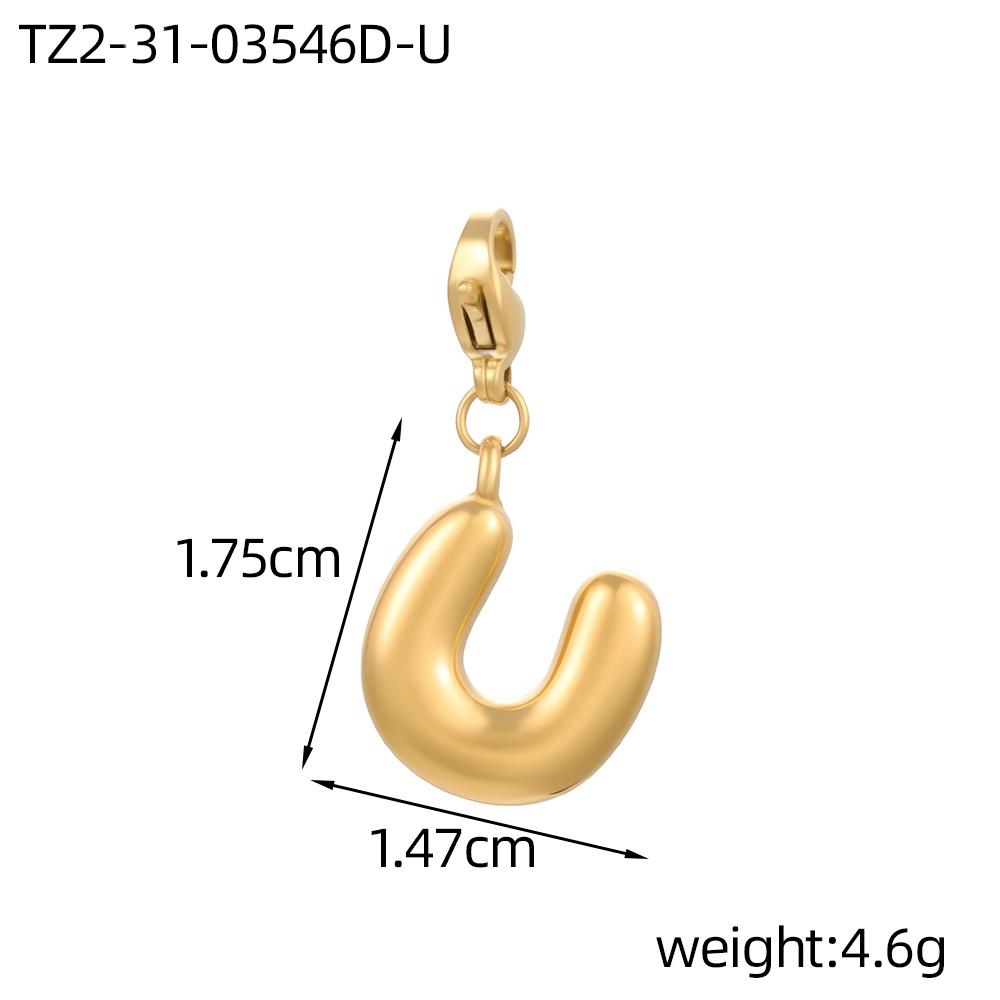 CARLIDANA 3PCS Bubble Letter Jewelry Pendant A-Z Stainless Steel Lobster Clasp Gold Color Bracelet Alphabet Charms Accessories