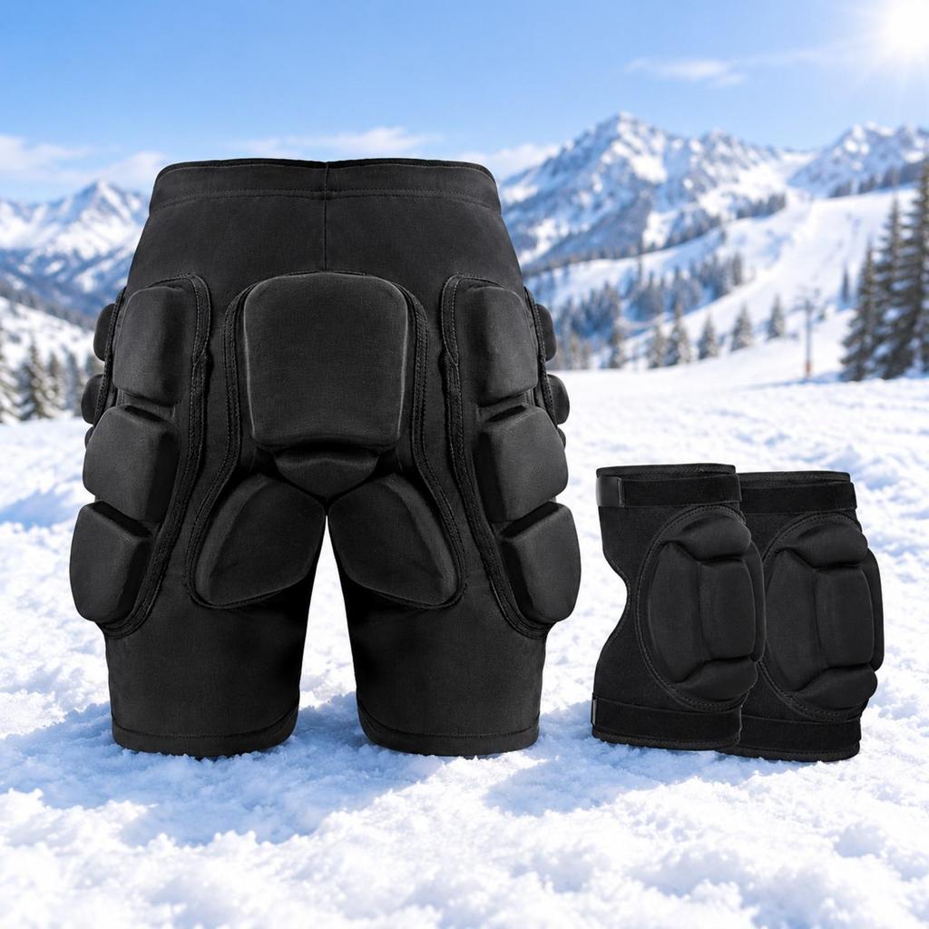 Padded Shorts with Knee Pads Breathable for Skating, Training
