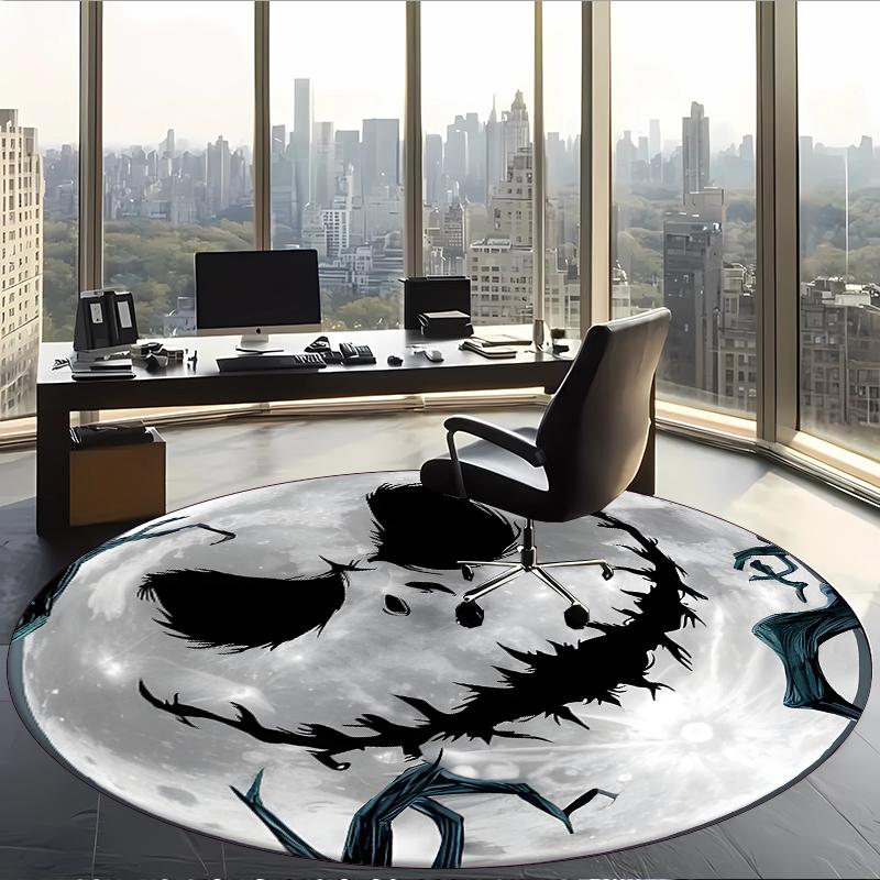 The Nightmare Before Christmas (23) Round Office Rug Decorative Floor Rug for Office Bedroom Living Room and Home Space
