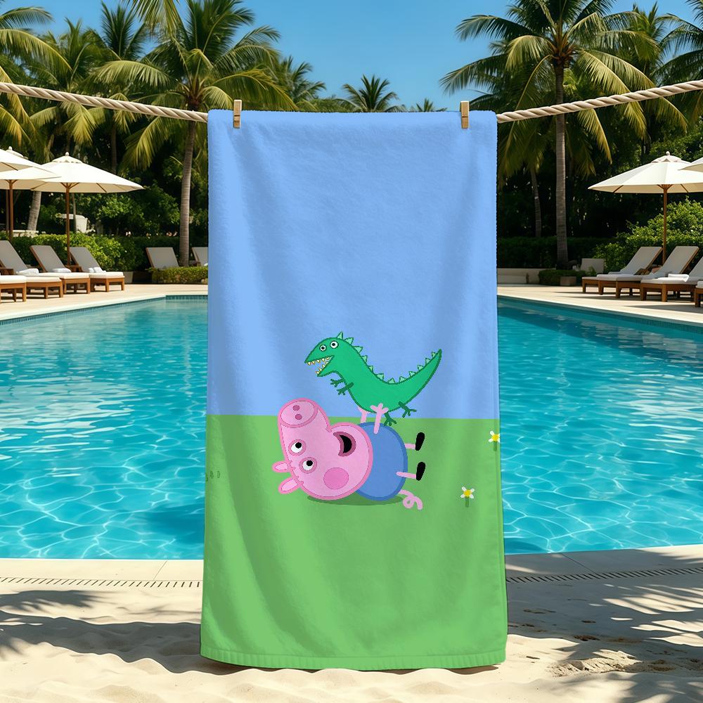 P-Peppa P-Pig Cartoon Towel For Outdoor Camping Beach Towel Super Absorbent Quick-Drying Summer Towel