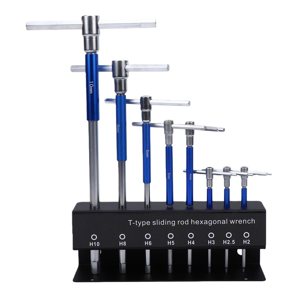T Handle Wrench Set 2mm 2.5mm 3mm 4mm 5mm 6mm 8mm 10mm Non Slip Metric T Handle Spinner Set for Vehicles Maintenance