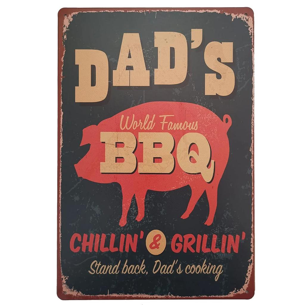 Metal Aluminum Signs BBQ Party Zone Wall Decoration Plaque Vintage Art Poster Iron Painting for Man Cave Home Cafe Garden Club