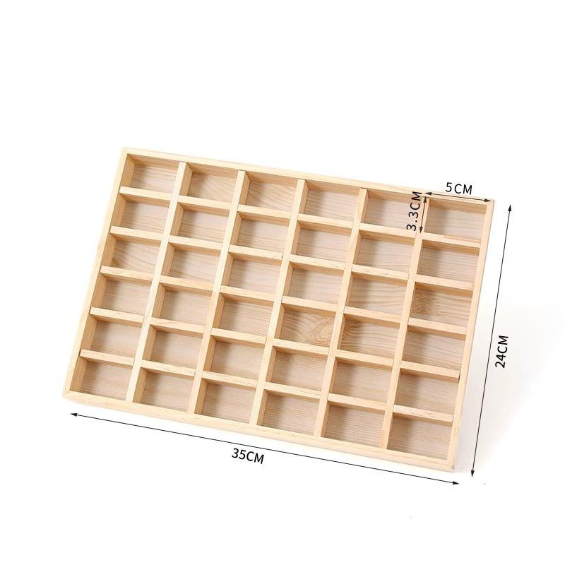 Solid Wood Jewelry Display & Storage Tray for Bracelets, Bangles, and Loose Beads.