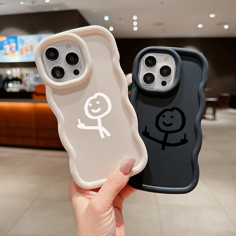 Macaron Soft TPU Phone Case for Samsung A12 A13 A14 A15 A20 A23 A24 A25 A52 A53 A54 A55 J7 S20 S23 FE S24 Ultra Cover Ae56 Art Cartoon Middle Finger