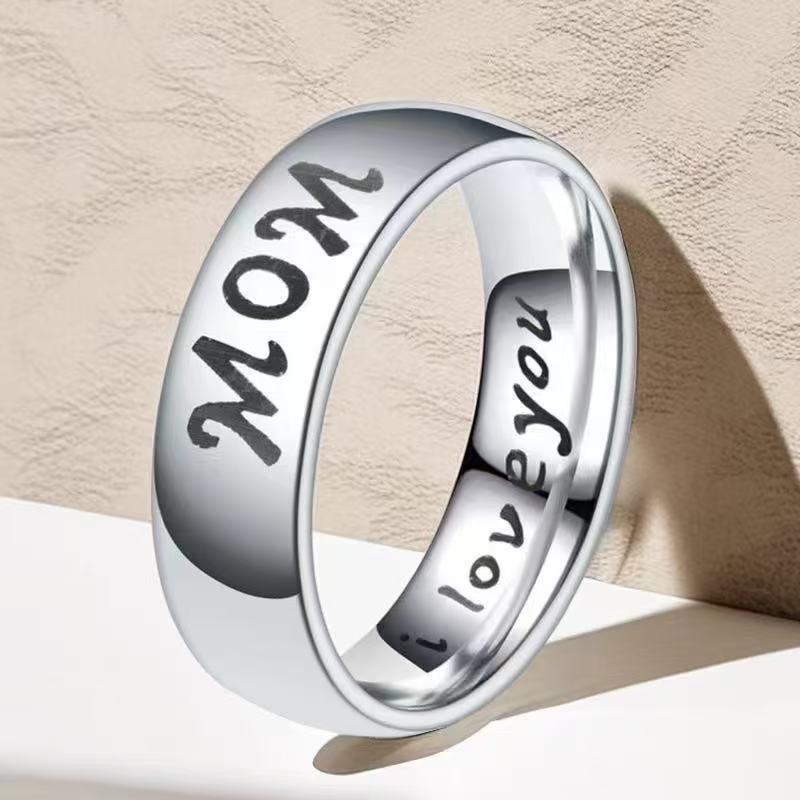 "Frosted Stainless Steel Couple Rings - Non-Fading Niche Design"