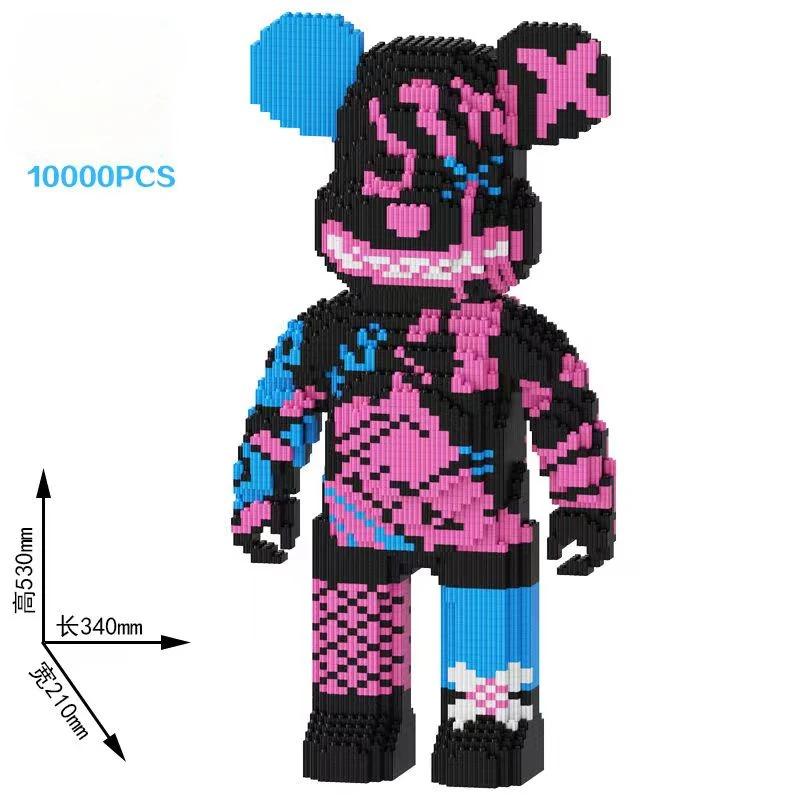 55CM Super Large Series Violent Bear Building Blocks Decoration Small Particle Three Dimensional Assembly Toy Gift A1