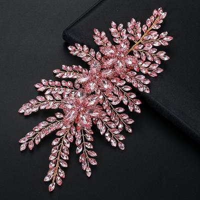 Sparkling Wedding Headband Leaf Design Handmade Bride Crown Tiaras DIY Rhinestone Flower Wedding Hair Accessories Bridal Party