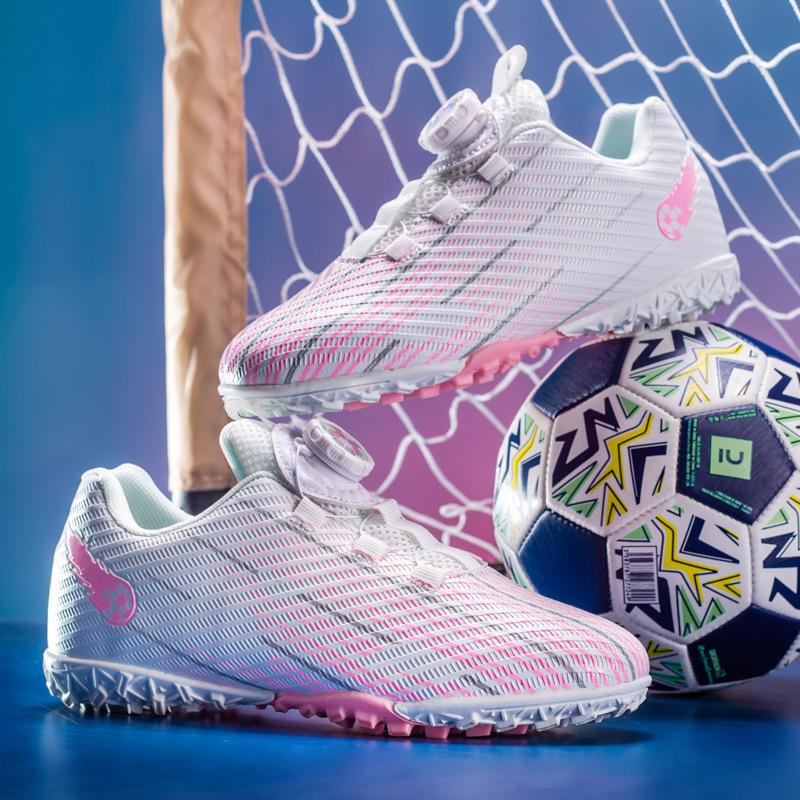 2025 spring new rotating buckle football shoes male youth students female broken nails children's game training shoes