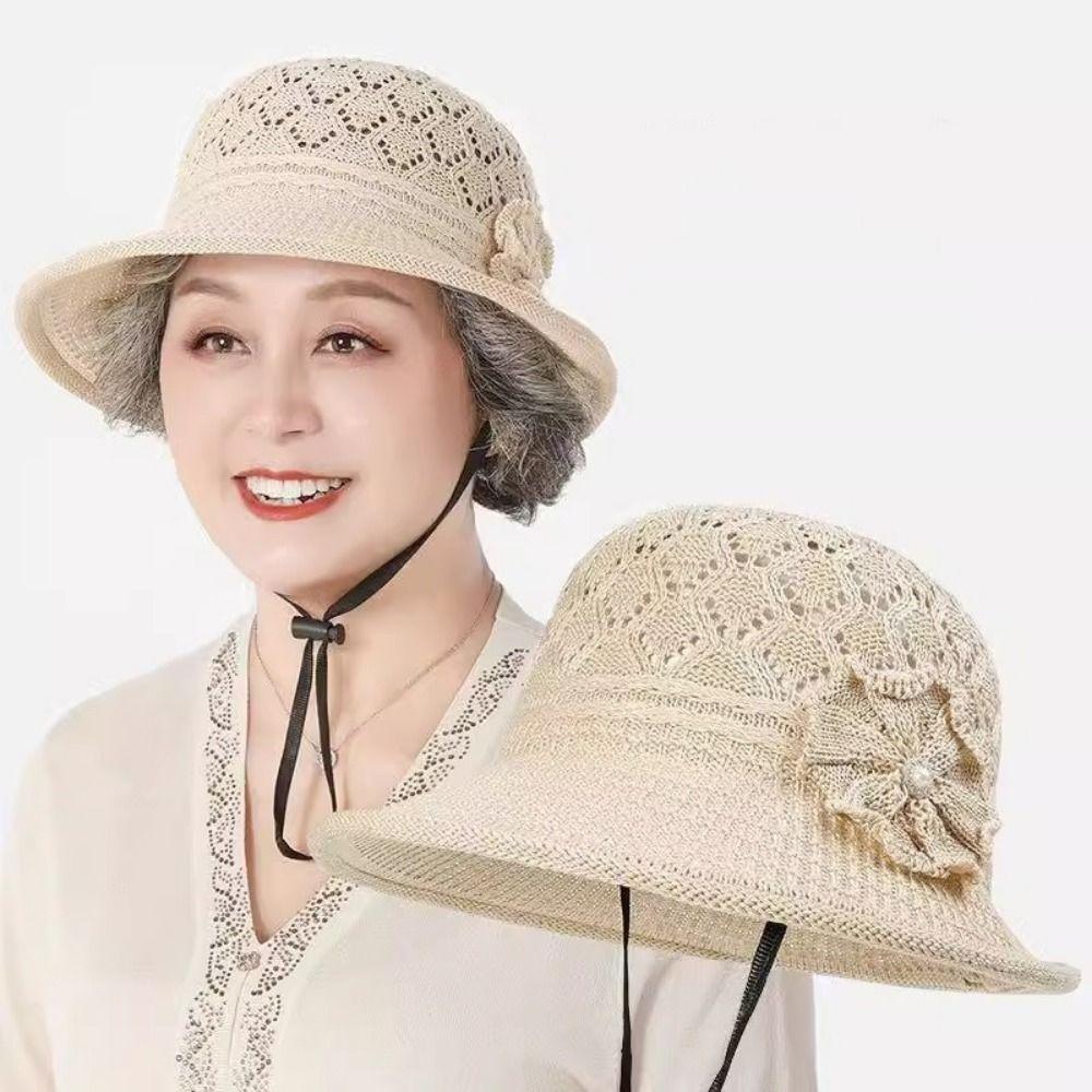 Sun Protection Sun Hat Breathable Weave Bucket Hat Handmade Knit Fisherman Cap  Outdoor