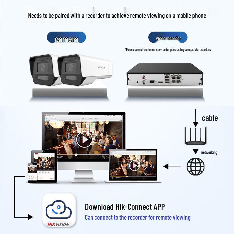 Hikvision 4MP Full Color POE Bullet IP Camera CN plug (adapter included)