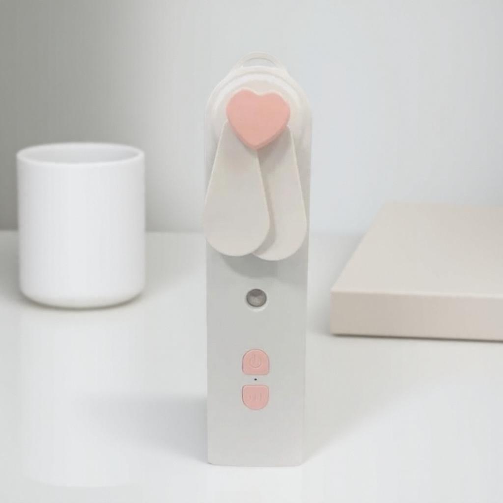 Portable 2in1 Mini Fan Humidifier USB Rechargeable Handheld Fan Water Spray Mist Face Steamer Air Purifier Home Essential