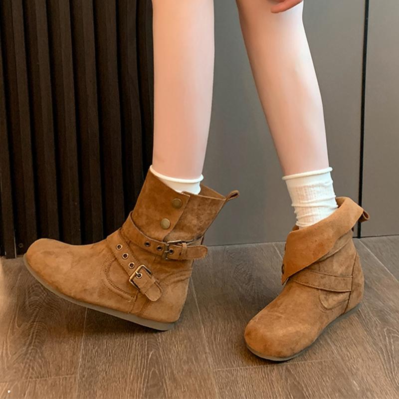 

Модные балетки Женские ботильоны Замшевая повседневная дизайнерская обувь Мода Зима 2025 Платье Для ходьбы Ботинки челси Бренд Zapatillas De Mujer 40