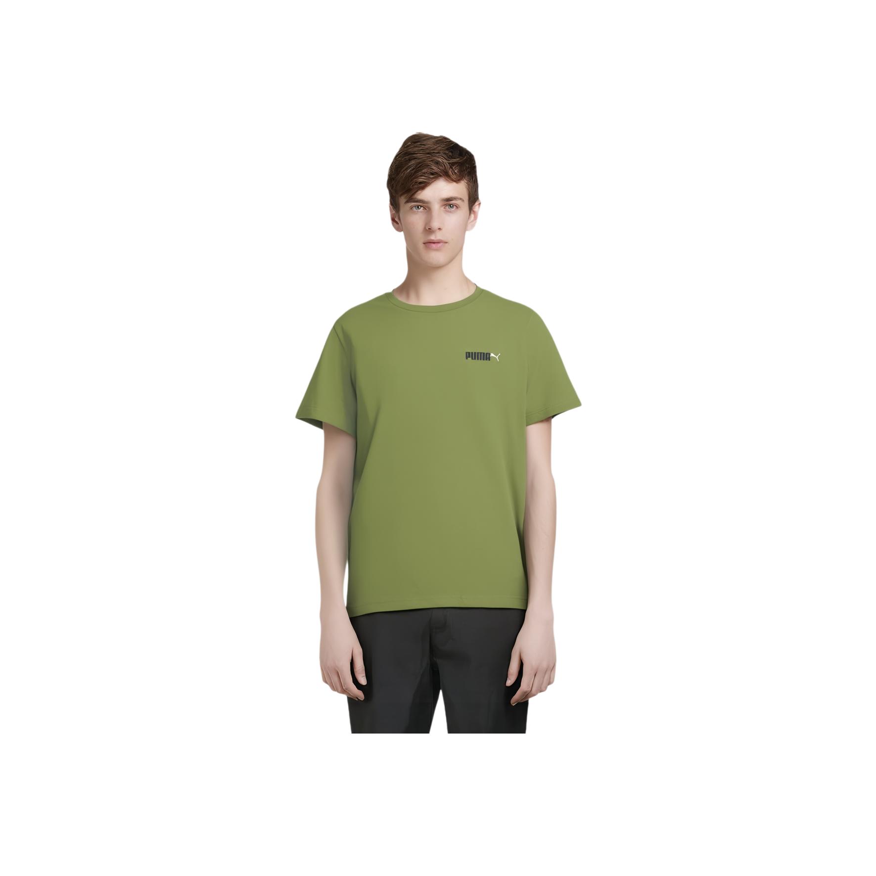 Puma Round Neck Fashion Simple Versatile Short Sleeve Breathable T-Shirt Unisex T-Shirts Olive-Green 691342-81 XXL